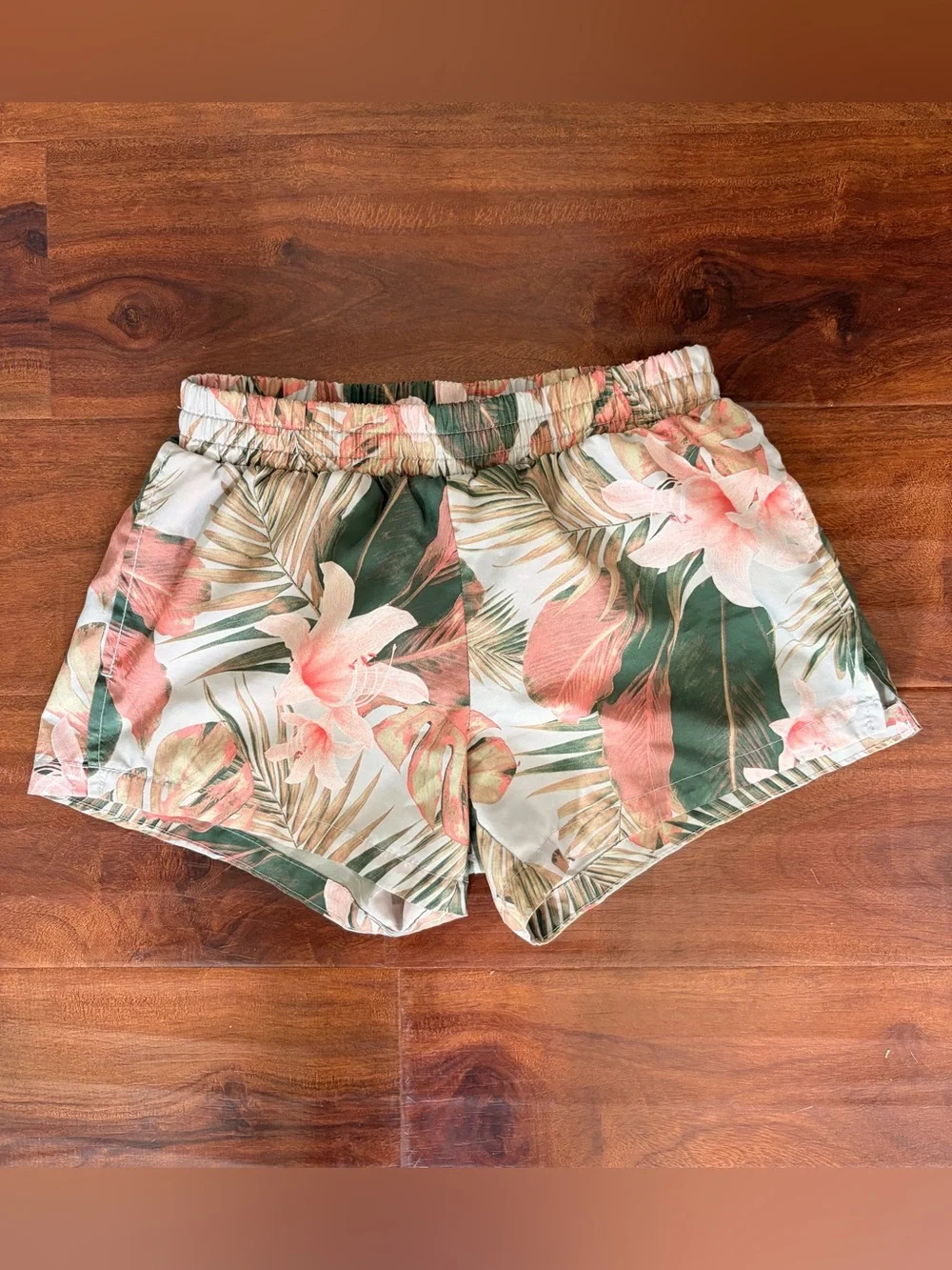 Old Navy Tropical Floral Drawstring Shorts - Pink & Green